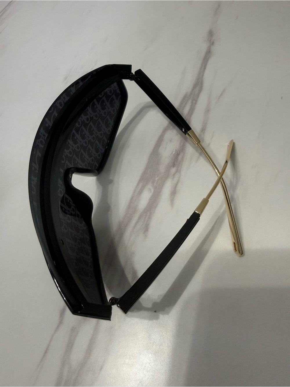 Black and Gold VR Shield Visor Sunglasses